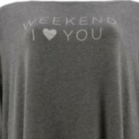 AnyBody Cozy Knit Message T-Shirt Sleep Dress 3953 - Picture 2 of 3